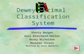 Dewey Decimal Classification System Sherry Bergen Gail Blanchard-Helton Becky Nicholson Maureen Strain Modified by Jerry Wendelin.