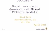 Ziad Taib Biostatistics, AZ MV, CTH April 2011 Lecture 4 Non-Linear and Generalized Mixed Effects Models 1 Date.