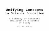 Unifying Concepts in Science Education A summary of concepts employed in a course of study by Frank Jenkins.