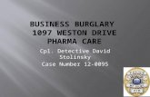 Cpl. Detective David Stolinsky Case Number 12-0095.