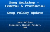 Smog Workshop – Federal & Provincial Smog Policy Update John Wellner Director, Health Policy, OMA.