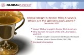 Copyright ® 2007 Global Insight, Inc. Global Insight’s Sector Risk Analysis Which are the Winners and Losers? December 2007  About Global Insight’s Sector.