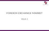 FOREIGN EXCHANGE MARKET Week 2. The Foreign Exchange Market The foreign exchange market is the biggest financial market in the world. Every day, transactions.