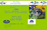 DNA History, Components, Function, Replication, & Biotechnology Nancy Dow Jill Hansen Tammy Stundon September 29, 2012 Gulf Coast State CollegePanhandle.