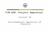 FIN 650: Project Appraisal Lecture 10 Environmental Appraisal of Projects.