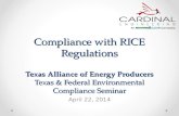 Compliance with RICE Regulations Texas Alliance of Energy Producers Texas & Federal Environmental Compliance Seminar April 22, 2014.