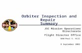 Orbiter Inspection and Repair Summary DA8/Paul S. Hill 9 September 2003 JSC Mission Operations Directorate Flight Director Office.