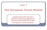 Unit 7 The European Travel Market Understand the factors determining the appeal of leisure destinations in the European travel market.