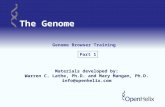 The Genome Genome Browser Training Materials developed by: Warren C. Lathe, Ph.D. and Mary Mangan, Ph.D. info@openhelix.com Part 1.