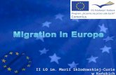 II LO im. Marii Skłodowskiej-Curie w Końskich. What is migration? Migration is the movement of people from one place to another. Internal migration.