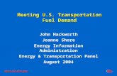 Meeting U.S. Transportation Fuel Demand John Hackworth Joanne Shore Energy Information Administration Energy & Transportation Panel August 2004 .
