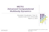 ME751 Advanced Computational Multibody Dynamics Simulation Visualization “How To” Newton-Euler Form of the EOM March 11, 2010 © Dan Negrut, 2010 ME751,