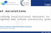 Great excavations Unearthing institutional datasets to strengthen and inform university practice Clare Milsom, Martyn Stewart & Elena Zaitseva Liverpool.