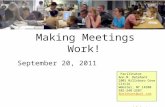 Making Meetings Work! September 20, 2011 Facilitator Ann M. Delehant 1001 Hillsboro Cove Circle Webster, NY 14580 585-248-2587 ADelehant@aol.com .