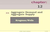 1 of 58 chapter: 12 >> Krugman/Wells ©2009  Worth Publishers Aggregate Demand and Aggregate Supply.