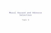 Moral Hazard and Adverse Selection Topic 6. Outline 1.Government as a Provider of Insurance. 2.Adverse Selection and the Supply of Insurance. 3.Moral.