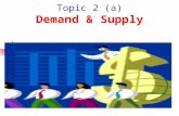 Topic 2 (a) Demand & Supply Module 2 Topic 1. Demand & Supply 1. Demand 2. Supply 3. Market Equilibrium 4. Consumer & Producer Surplus.
