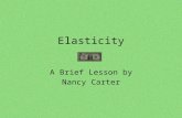 Elasticity A Brief Lesson by Nancy Carter. Definition Elasticity is a measure of sensitivity. We use the coefficient of elasticity to evaluate how sensitive.