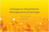 Emergency Department Management of Syncope Emilia McGhee Sept 2010.