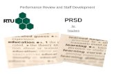 Performance Review and Staff Development PRSD for Teachers.