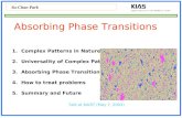 Su-Chan Park Absorbing Phase Transitions 1.Complex Patterns in Nature. 2.Universality of Complex Patterns 3.Absorbing Phase Transitions 4.How to treat.