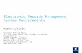 Slide title 48 pt Slide subtitle 30 pt Electronic Records Management System Requirements Marko Lukičić Ericsson Nikola Tesla ICT for Government and Enterprise.