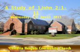 A Study of 1John 2:1-11 Wednesday, 27 April 2011.