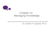 Chapter 11: Managing Knowledge Dr. Andrew P. Ciganek, Ph.D.