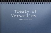 Treaty of Versailles June 28th 1919. Countries KilledWounded Britain 750,001,500,00 France1.4M2.5M Belgium 50,000N/A Italy600,000N/A Russia1.7 MN/A America116,000N/A.
