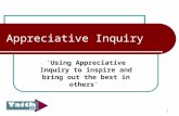 1 Appreciative Inquiry ‘Using Appreciative Inquiry to inspire and bring out the best in others’