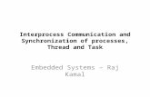 Interprocess Communication and Synchronization of processes, Thread and Task Embedded Systems – Raj Kamal.