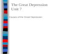 The Great Depression Unit 7 Causes of the Great Depression