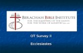 OT Survey II Ecclesiastes. Title The English title, “Ecclesiastes,” comes from the Latin and Greek titles for the book. The English title, “Ecclesiastes,”