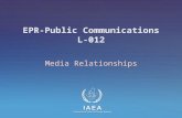 IAEA International Atomic Energy Agency Media Relationships EPR-Public Communications L-012.