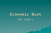 Economic Bust The 1920’s.  Show brainpop: Great Depression Causes Great Depression CausesGreat Depression Causes  Continue with ppt.