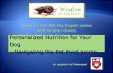 In support of Hemopet Personalized Nutrition for Your Dog  Navigating the Pet Food Jungle.