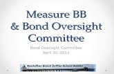 Measure BB & Bond Oversight Committee Bond Oversight Committee April 30, 2012.