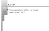 1 Color n To understand color, we must understand light.