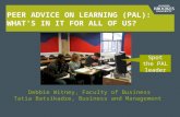 PEER ADVICE ON LEARNING (PAL): WHAT’S IN IT FOR ALL OF US? Debbie Witney, Faculty of Business Tatia Batsikadze, Business and Management Spot the PAL leader.