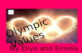 Olympic Values B y Eliya and Emelia Pierre De Coubertin Pierre De Coubertin started the Olympics so everyone could get into sport and to try hard and.