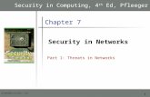 By Mohammed Al-Saleh / JUST 1 Chapter 7 Security in Networks Security in Computing, 4 th Ed, Pfleeger Part 1: Threats in Networks.