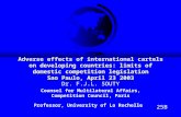 Adverse effects of international cartels on developing countries: limits of domestic competition legislation Sao Paulo, April 23 2003 Dr. F.J.L. SOUTY.