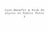 Cost-Benefit & Risk Analysis in Public Policy. Why these methodologies? The benefits of public policies & programs come at a price: imposed costs –Public.