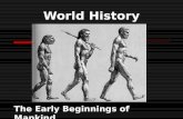 World History The Early Beginnings of Mankind. The First Humans “Theories on prehistory and early man constantly change as new evidence comes to light.”