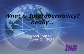 What is Interoperability? Really… AAMI 2013 June 2, 2013 J.