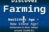 Humans Discover Farming! Neolithic Age = New Stone Age! Settlement in River Valleys around 10,000 B.C.