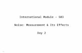 1. International Module – 503 Noise: Measurement & Its Effects Day 2.