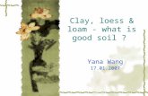Clay, loess & loam - what is good soil ? Yana Wang 17.01.2007.
