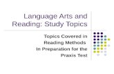 Language Arts and Reading: Study Topics Topics Covered in Reading Methods In Preparation for the Praxis Test.