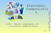 Slide 1 Electronic Communication 2.01: Recall components of electronic communication.